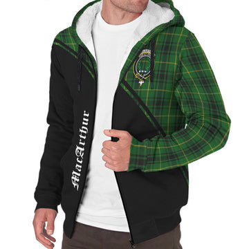 MacArthur Tartan Sherpa Hoodie with Family Crest Curve Style