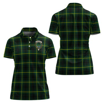 MacArthur Modern Tartan Polo Shirt with Family Crest For Women