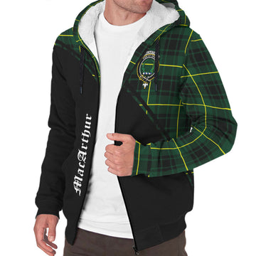 MacArthur Modern Tartan Sherpa Hoodie with Family Crest Curve Style