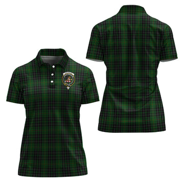 MacAulay Hunting Tartan Polo Shirt with Family Crest For Women