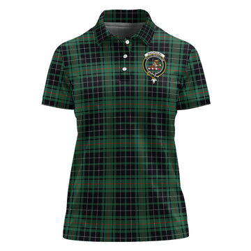 MacAulay Hunting Ancient Tartan Polo Shirt with Family Crest For Women