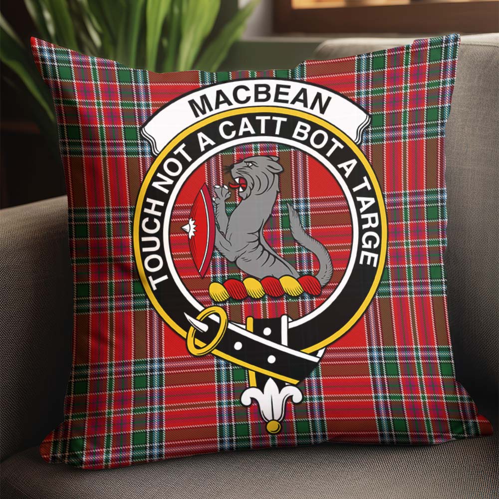 MacBean Tartan Pillow Cover with Family Crest - Tartanvibesclothing