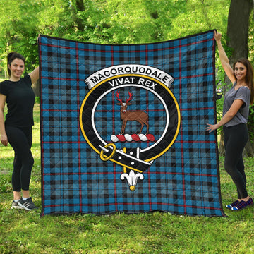 MacCorquodale Tartan Quilt with Family Crest