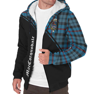 MacCorquodale Tartan Sherpa Hoodie with Family Crest Curve Style