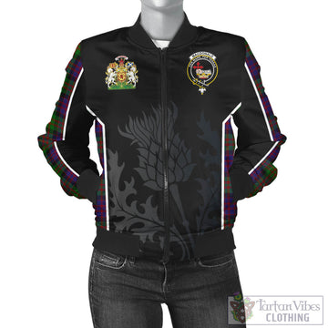 MacDonald Tartan Bomber Jacket with Family Crest and Scottish Thistle Vibes Sport Style