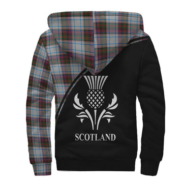 MacDonald Dress Ancient Tartan Sherpa Hoodie with Family Crest Curve Style