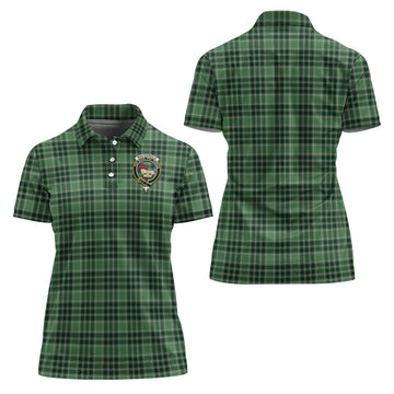MacDonald Lord of the Isles Hunting Tartan Polo Shirt with Family Crest For Women