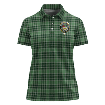 MacDonald Lord of the Isles Hunting Tartan Polo Shirt with Family Crest For Women