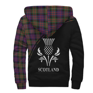 MacDonald Modern Tartan Sherpa Hoodie with Family Crest Curve Style