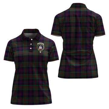 MacDonald of Clan Ranald Tartan Polo Shirt with Family Crest For Women