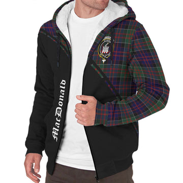 MacDonald of Clan Ranald Tartan Sherpa Hoodie with Family Crest Curve Style