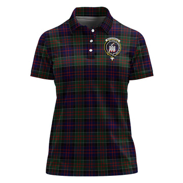 MacDonald of Clan Ranald Tartan Polo Shirt with Family Crest For Women