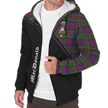 MacDonald of Clan Ranald Modern Tartan Sherpa Hoodie with Family Crest Curve Style