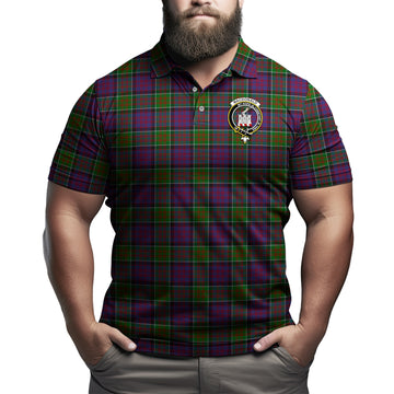 MacDonald of Clan Ranald Modern Tartan Men's Polo Shirt with Family Crest