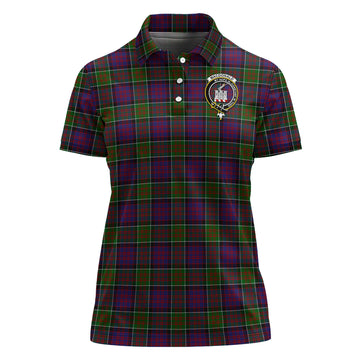MacDonald of Clan Ranald Modern Tartan Polo Shirt with Family Crest For Women