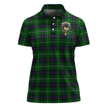 MacDonald of The Isles Tartan Polo Shirt with Family Crest For Women