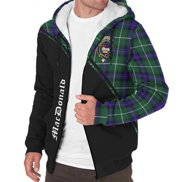 MacDonald of the Isles Hunting Modern Tartan Sherpa Hoodie with Family Crest Curve Style