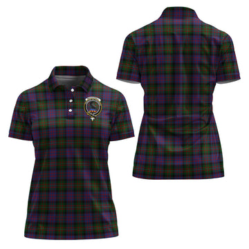 MacDonell of Glengarry Tartan Polo Shirt with Family Crest For Women