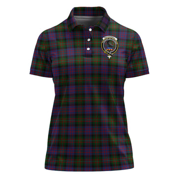 MacDonell of Glengarry Tartan Polo Shirt with Family Crest For Women