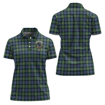 MacDonell of Glengarry Ancient Tartan Polo Shirt with Family Crest For Women