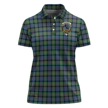 MacDonell of Glengarry Ancient Tartan Polo Shirt with Family Crest For Women