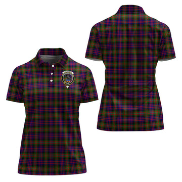 MacDonell of Glengarry Modern Tartan Polo Shirt with Family Crest For Women