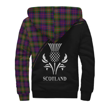 MacDonell of Glengarry Modern Tartan Sherpa Hoodie with Family Crest Curve Style