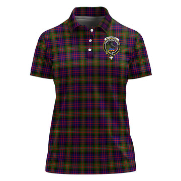 MacDonell of Glengarry Modern Tartan Polo Shirt with Family Crest For Women