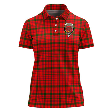 MacDonell of Keppoch Modern Tartan Polo Shirt with Family Crest For Women