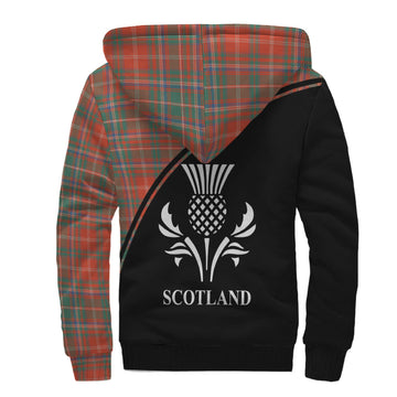 MacDougall Ancient Tartan Sherpa Hoodie with Family Crest Curve Style