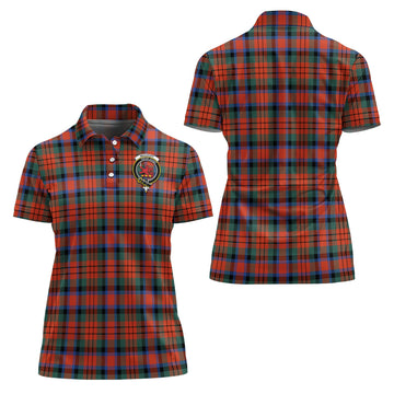 MacDuff Ancient Tartan Polo Shirt with Family Crest For Women