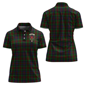 MacDuff Hunting Tartan Polo Shirt with Family Crest For Women