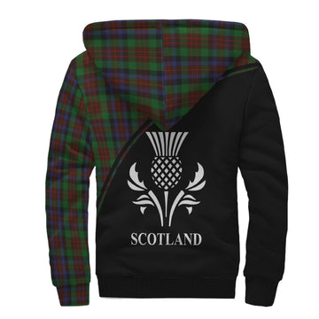MacDuff Hunting Tartan Sherpa Hoodie with Family Crest Curve Style