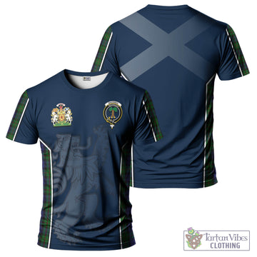 MacEwan Tartan T-Shirt with Family Crest and Lion Rampant Vibes Sport Style
