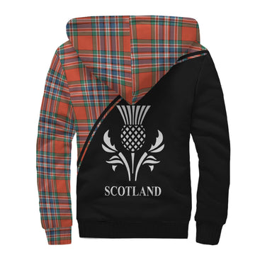 MacFarlane Ancient Tartan Sherpa Hoodie with Family Crest Curve Style