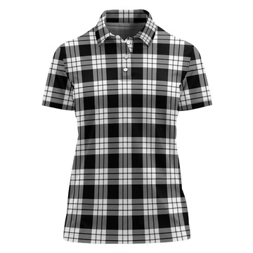 MacFarlane Black White Tartan Polo Shirt For Women
