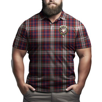 MacFarlane Dress Tartan Men's Polo Shirt with Family Crest