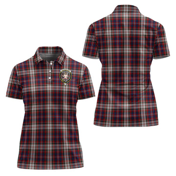 MacFarlane Dress Tartan Polo Shirt with Family Crest For Women