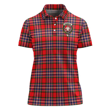 MacFarlane Modern Tartan Polo Shirt with Family Crest For Women