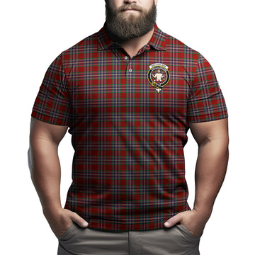 MacFarlane Red Tartan Men's Polo Shirt with Family Crest