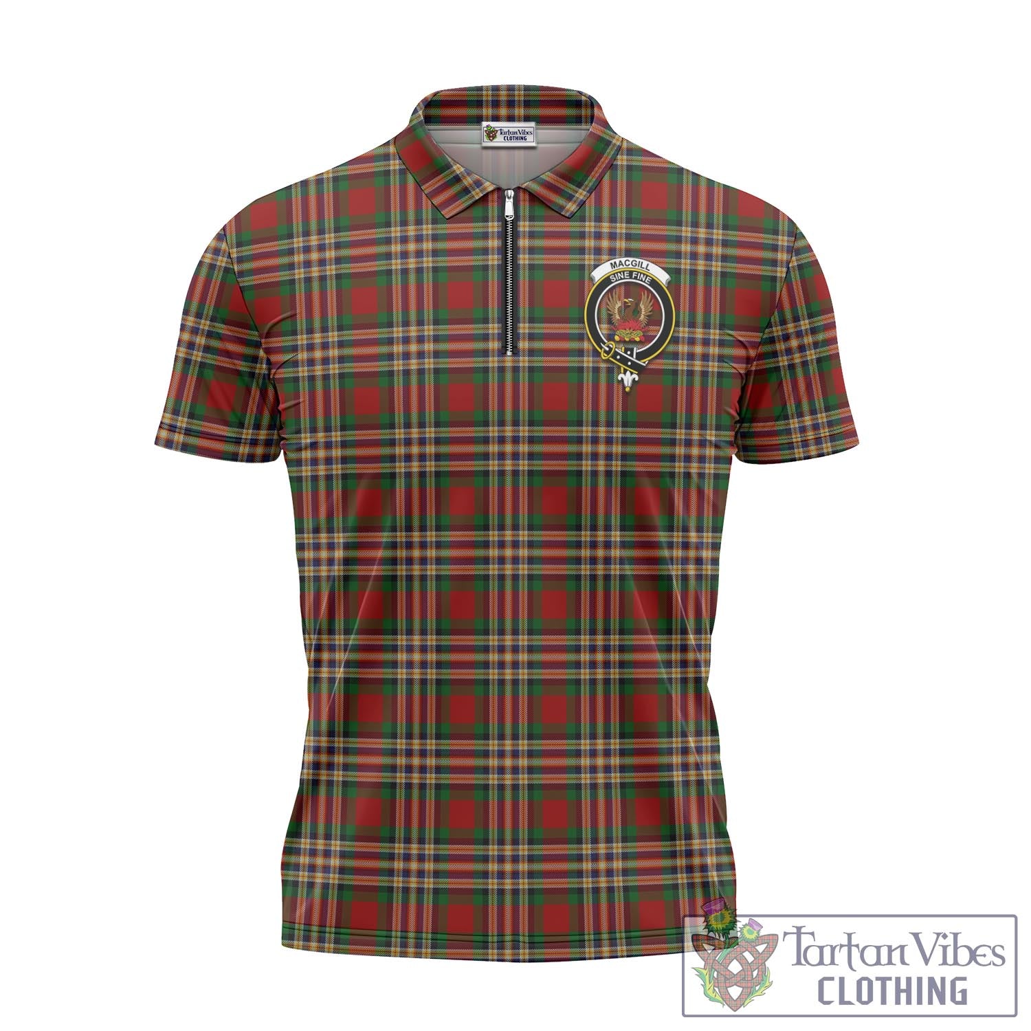 MacIntosh Modern Tartan Crest Birdseye Mesh Polo Shirt