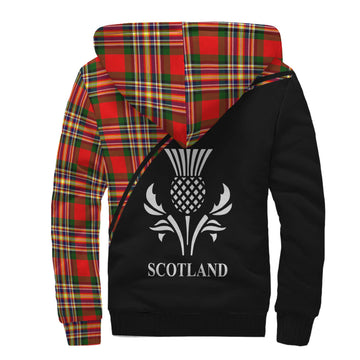 MacGill Modern Tartan Sherpa Hoodie with Family Crest Curve Style