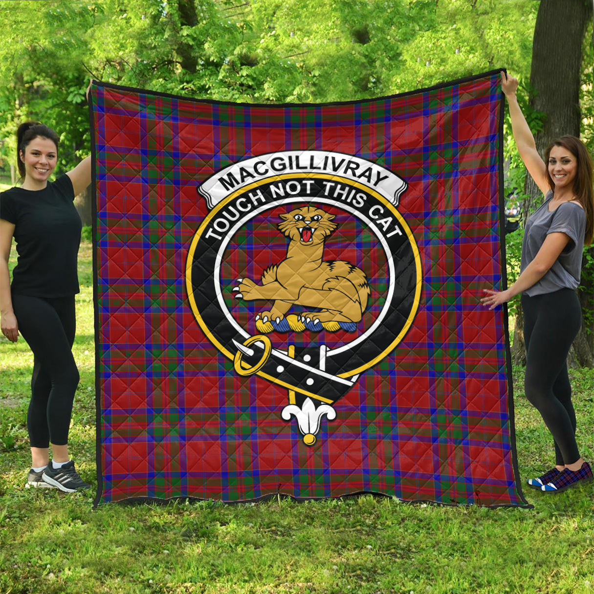 MacGillivray (McGillivray) Tartan Quilt with Family Crest