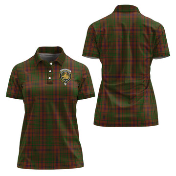 MacGillivray Hunting Tartan Polo Shirt with Family Crest For Women