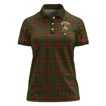 MacGillivray Hunting Tartan Polo Shirt with Family Crest For Women