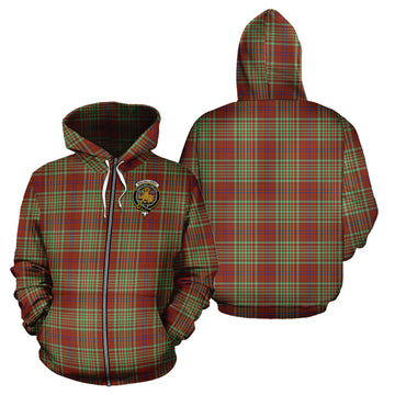 MacGillivray Hunting Ancient Tartan Hoodie with Family Crest