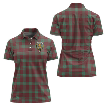 MacGregor Hunting Ancient Tartan Polo Shirt with Family Crest For Women