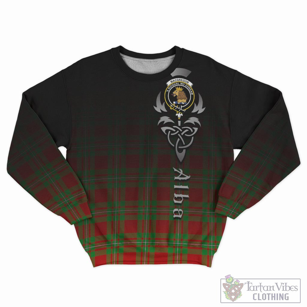 Tartan Vibes Clothing MacGregor Modern Tartan Sweatshirt Featuring Alba Gu Brath Family Crest Celtic Inspired