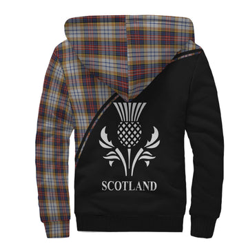 MacInnes Ancient Hunting Tartan Sherpa Hoodie with Family Crest Curve Style
