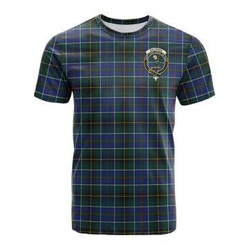 MacInnes Modern Tartan T-Shirt with Family Crest
